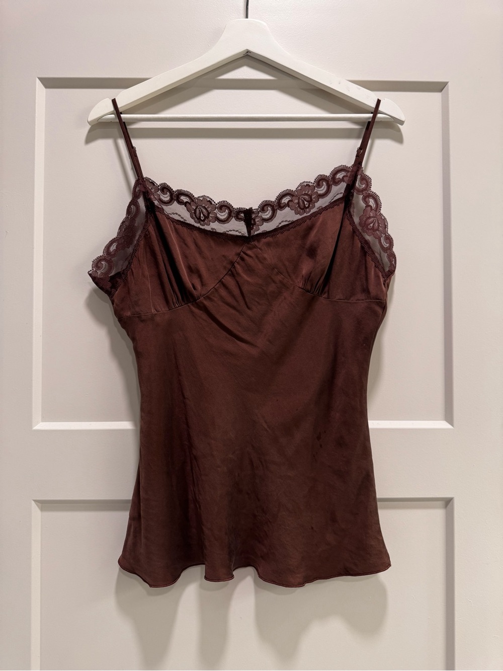Trina Turk brown Silk Lace Trim Camisole